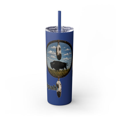 Quapaw Buffalo Skinny Tumbler 20oz — Ogahpahka Design