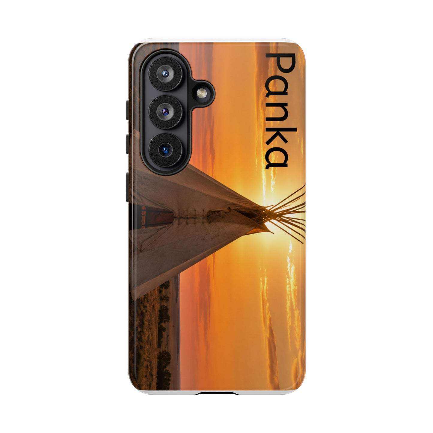 Ponca Sunset Tipi Phone Case — Personalized Native Teepee Landscape