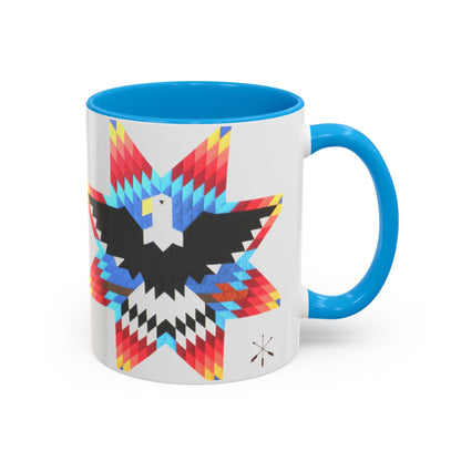 Onci  Eagle Star Ceramic Mug — Colorful Geometric Native-Inspired Coffee Cup (11oz, 15oz)