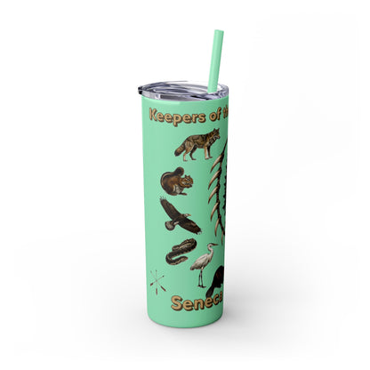 Seneca Cayuga Skinny Tumbler with Straw, 20oz