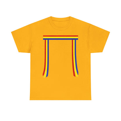 Ribbon & Arrows T‑Shirt — Minimal Tribal Ribbon Front with Crossed Arrows Back