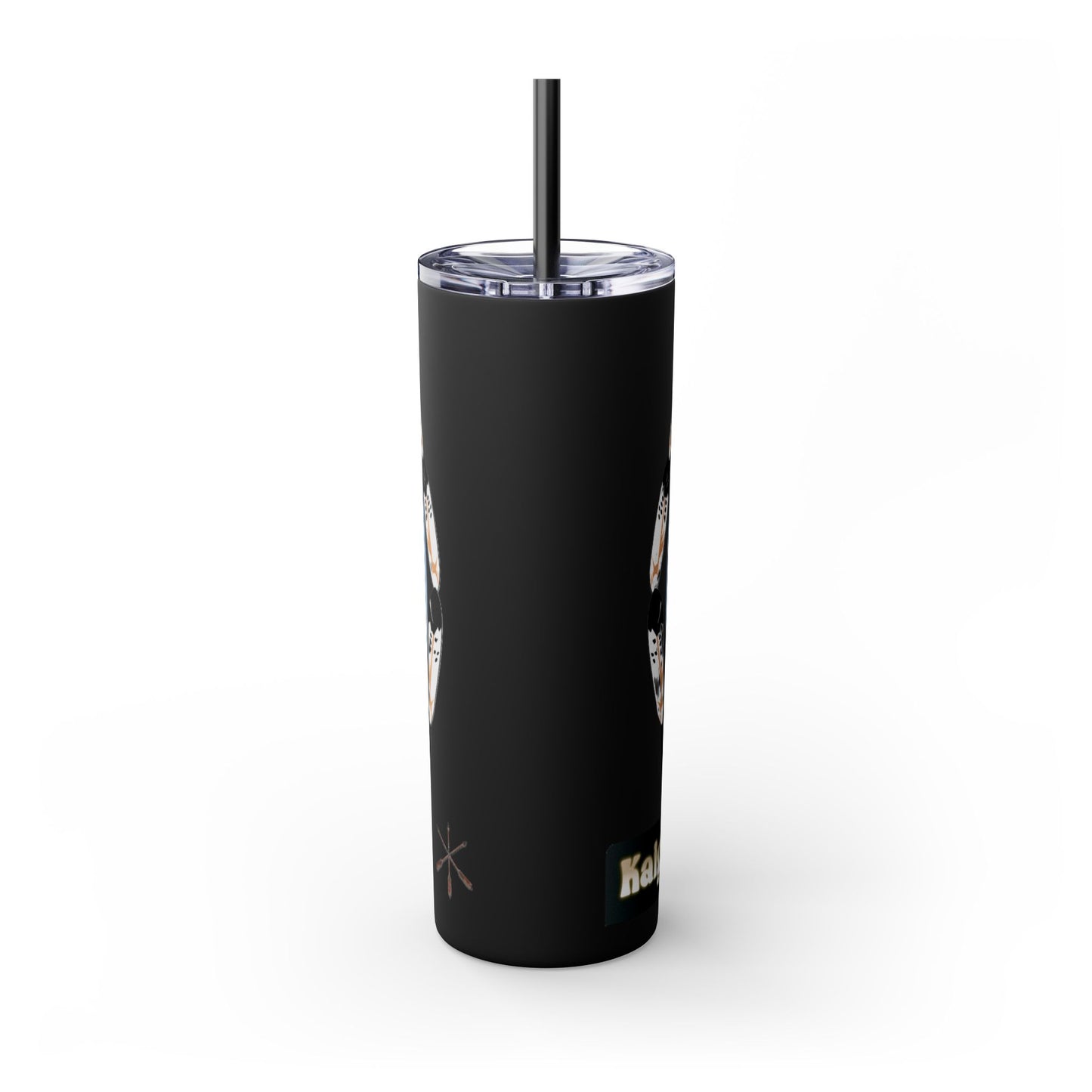 Kiowa Native Warrior on Horse 20oz Skinny Tumbler — Indigenous Heritage Travel Cup with Straw
