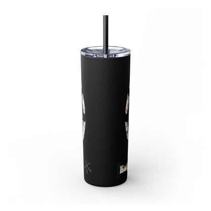 Kiowa Native Warrior on Horse 20oz Skinny Tumbler — Indigenous Heritage Travel Cup with Straw