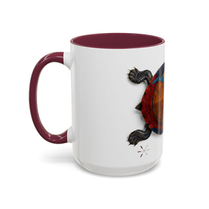 Delaware West Colorful Turtle Coffee Mug — Vibrant Hand-Painted Shell Design (11oz/15oz)