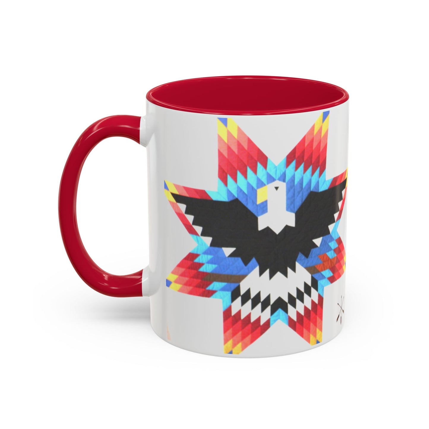 Onci  Eagle Star Ceramic Mug — Colorful Geometric Native-Inspired Coffee Cup (11oz, 15oz)