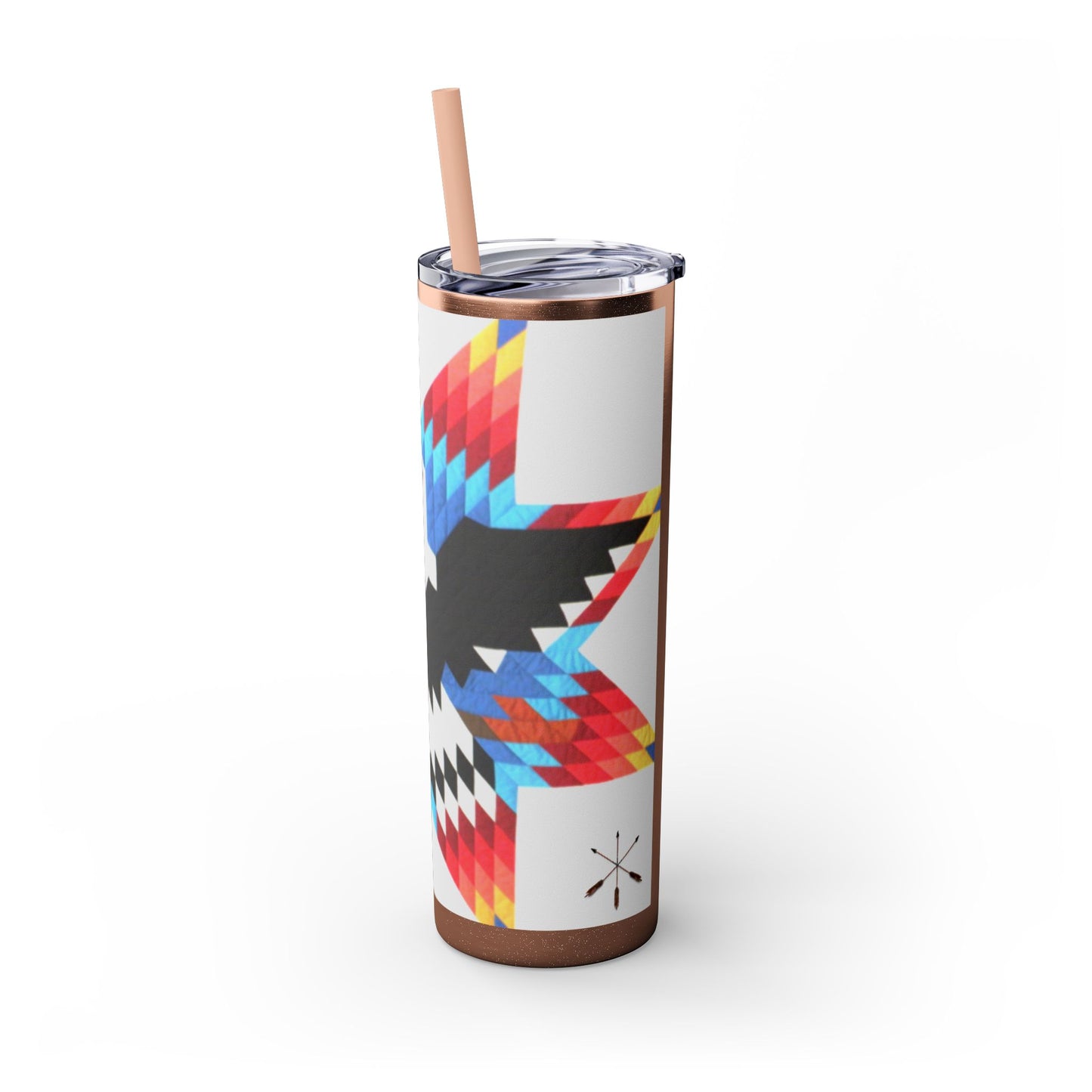 Onci 20oz Skinny Tumbler - Geometric Thunderbird Design, Insulated Travel Cup with Straw