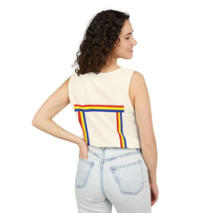 Blue Ribbon Shirt inpired Tank Top — Minimal Rainbow Ribbon Graphic