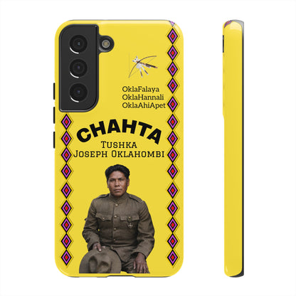 Chahta Tushka Joseph Oklahombi Yellow Phone Case — Native American Tribute Protective Cover
