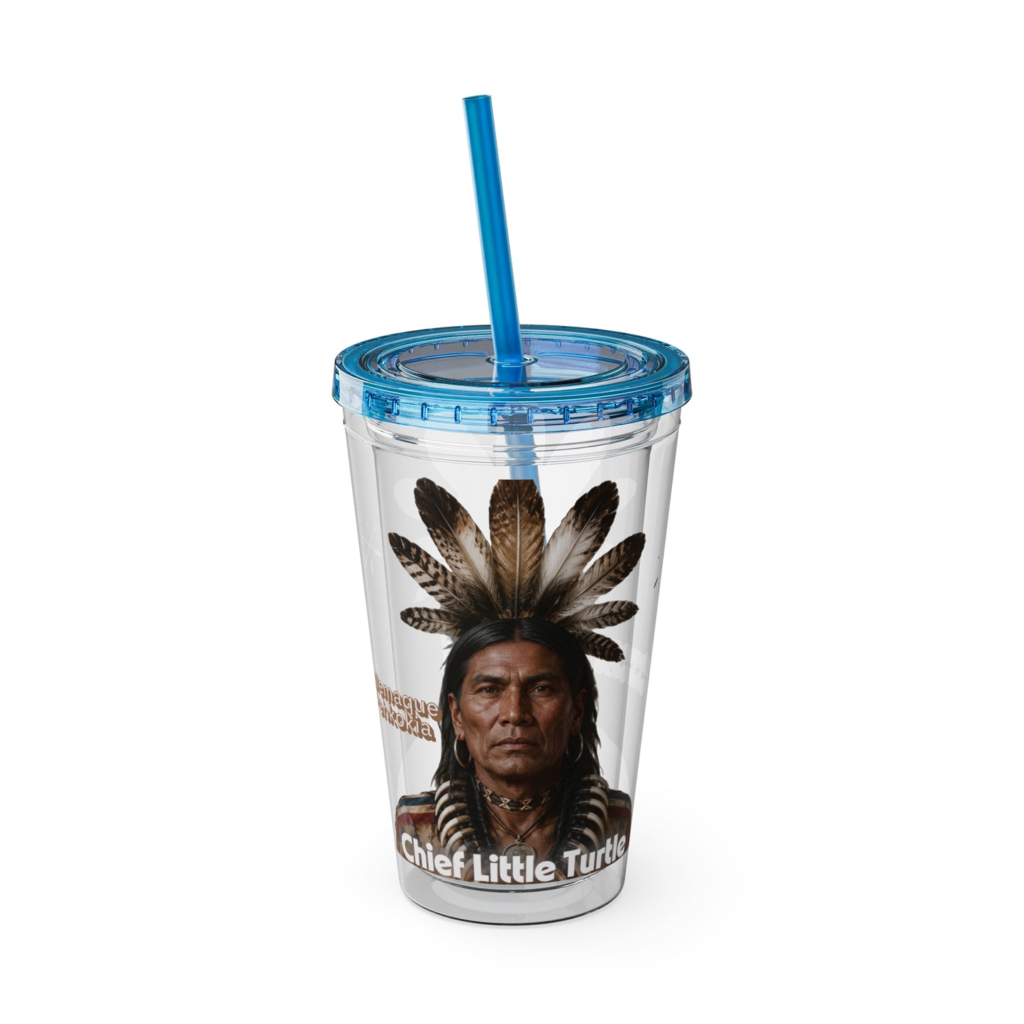 Miami Chief Little Turtle Sunsplash 16oz Tumbler with Straw
