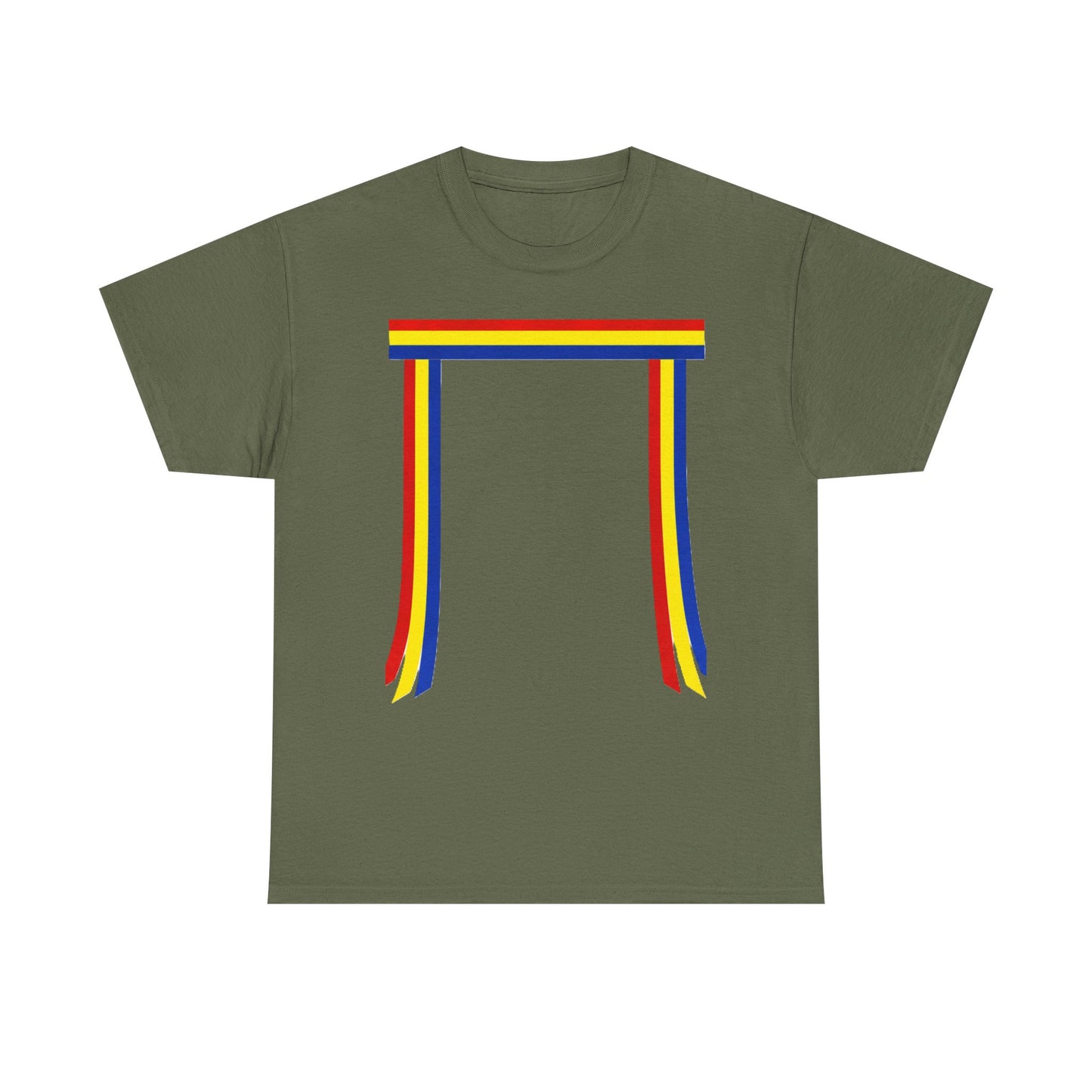Ribbon & Arrows T‑Shirt — Minimal Tribal Ribbon Front with Crossed Arrows Back