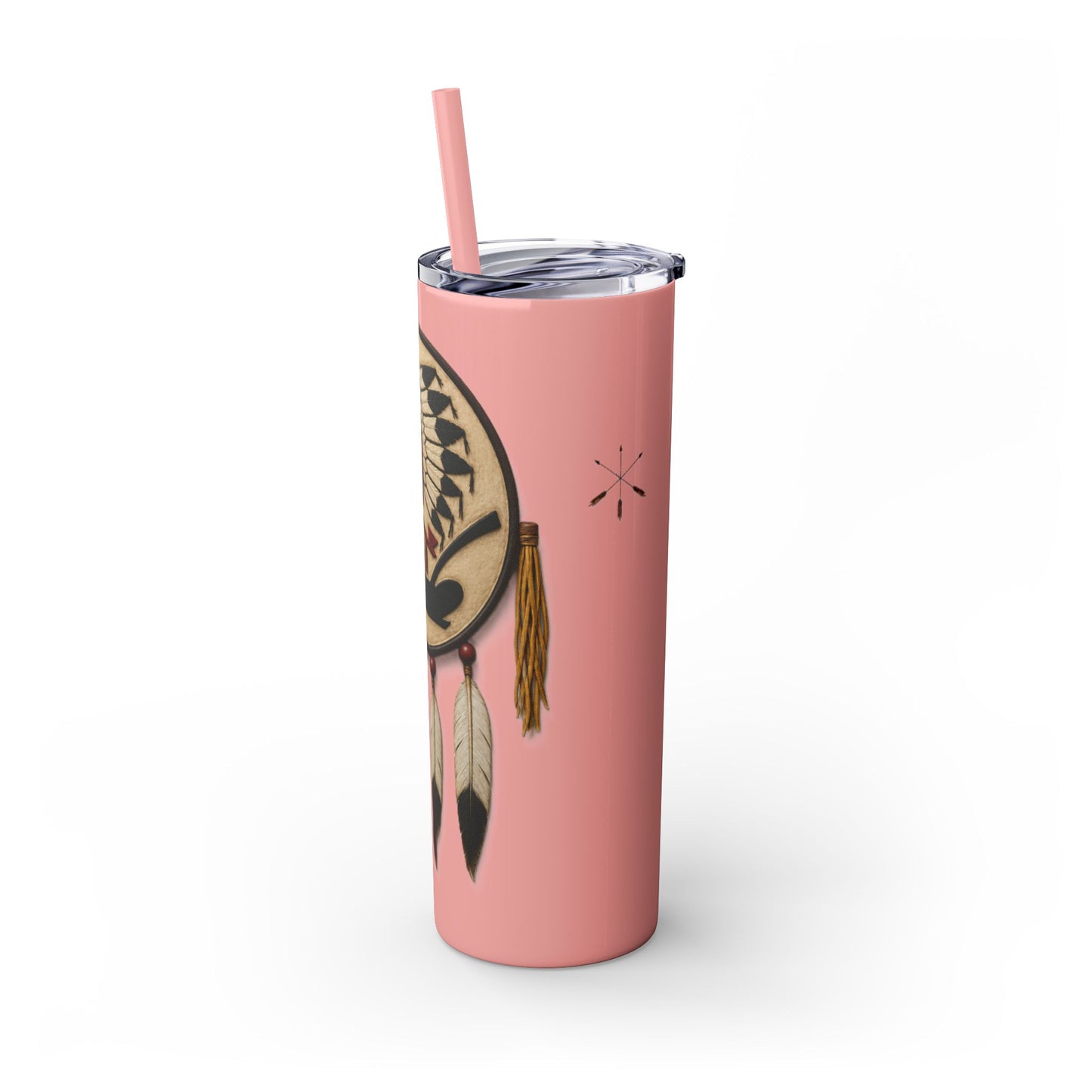 Iowa 20oz Skinny Tumbler with Native Dreamcatcher Design - 'Pahodje' Travel Straw Cup