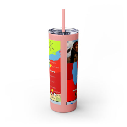 Pontiac Native Nations Map Skinny Tumbler — 20oz Travel Cup with Straw