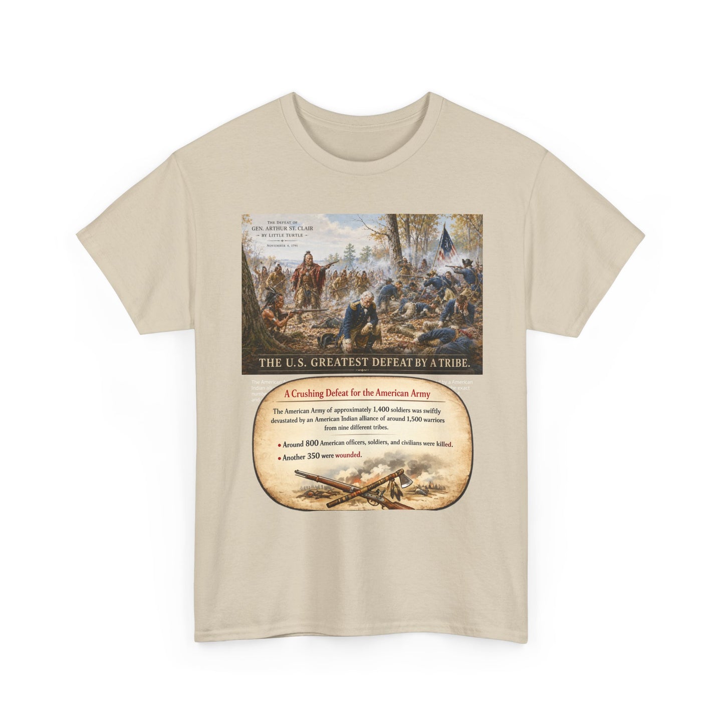 Chief Little Turtle Historical Battle Tee — "The U.S. Greatest Defeat by a Tribe" Cotton T-Shirt