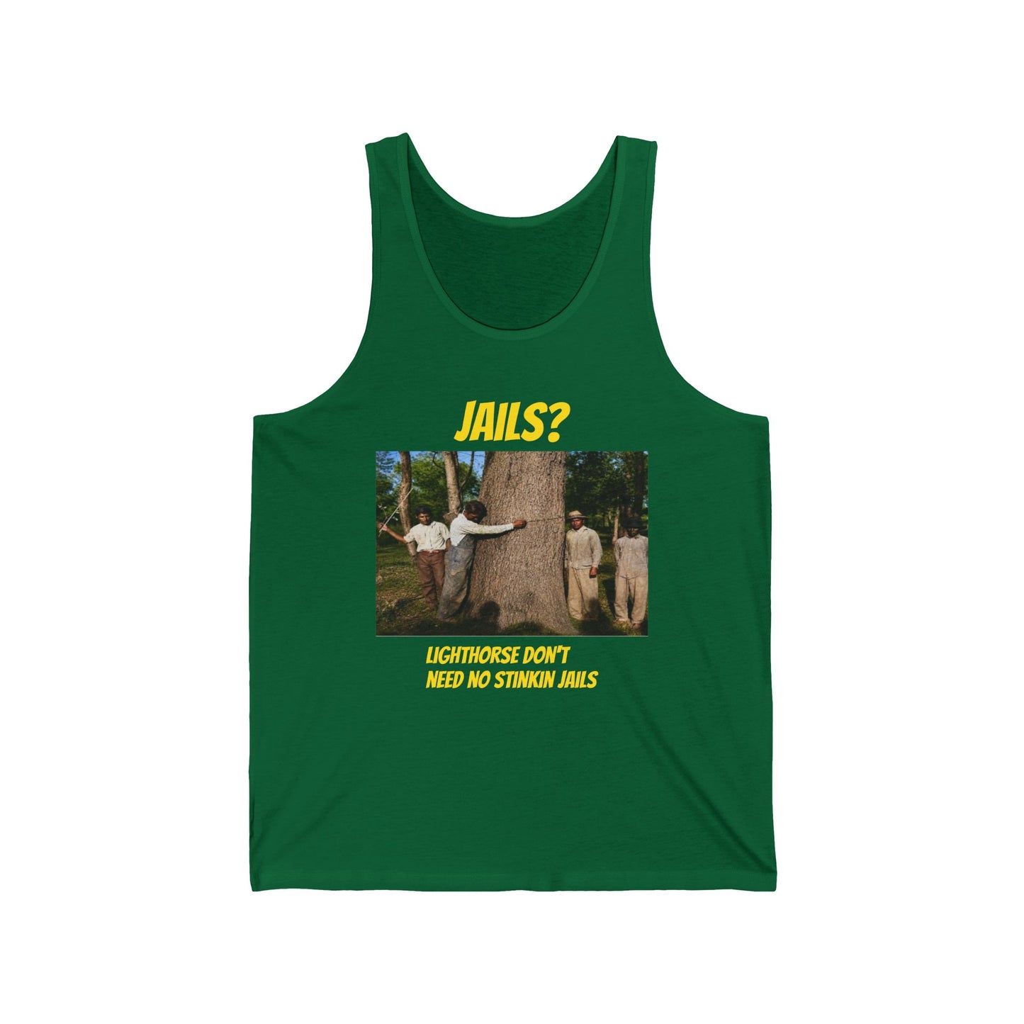 Jails? Tank Top — "Lighthorse Don’t Need No Stinkin’ Jails" Vintage Western Graphic