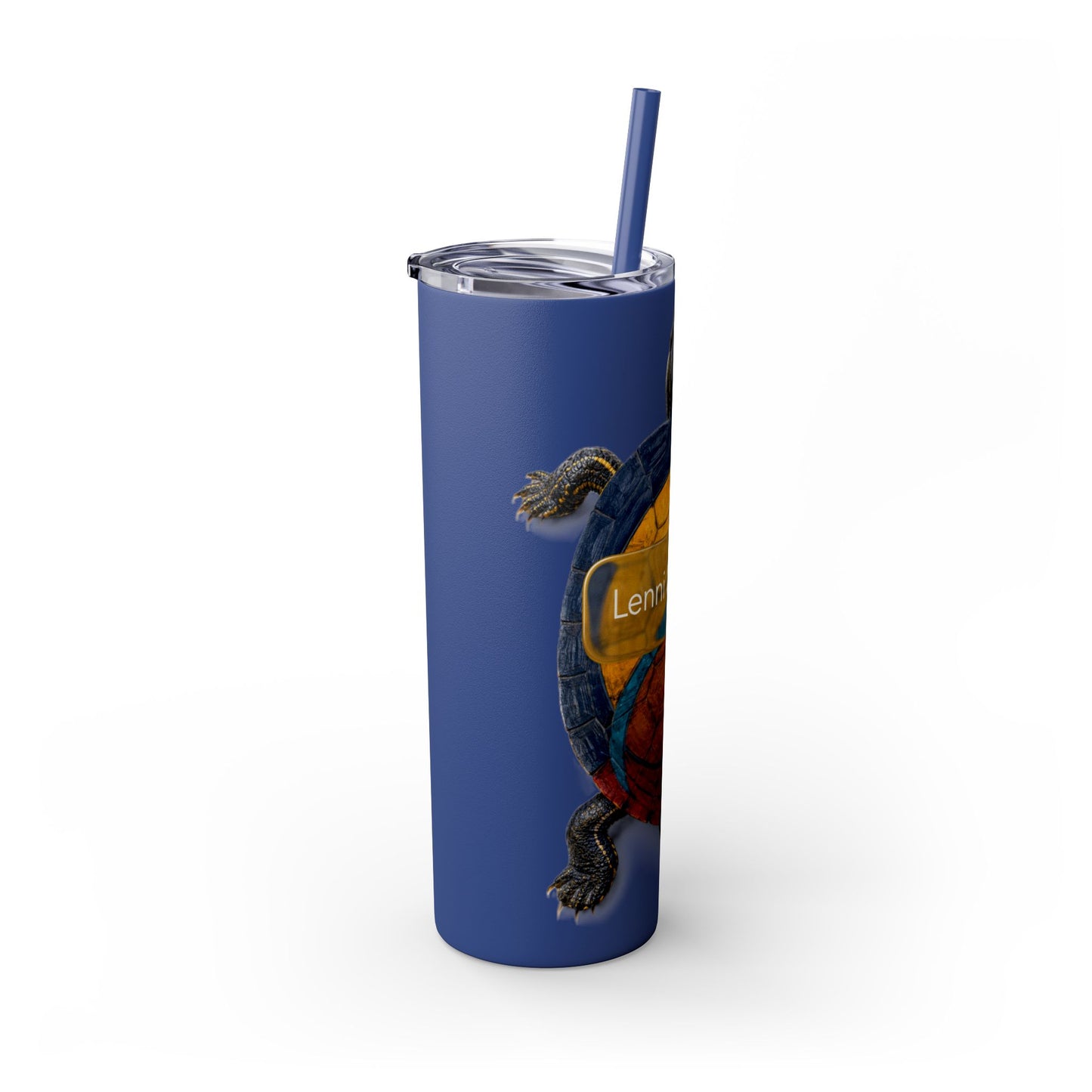 Delaware West Turtle Skinny Tumbler 20oz — Colorful Sea Turtle Travel Cup with Straw