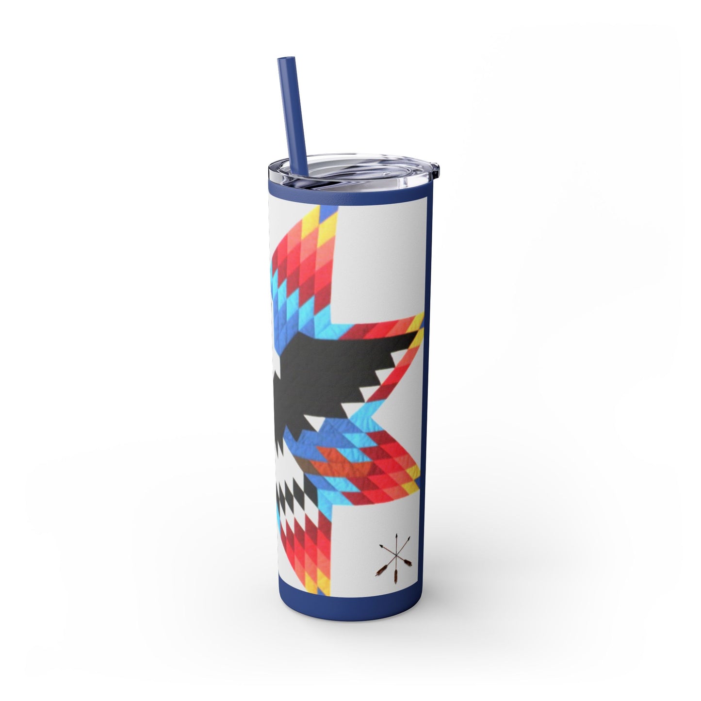 Onci 20oz Skinny Tumbler - Geometric Thunderbird Design, Insulated Travel Cup with Straw