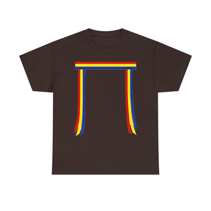 Ribbon & Arrows T‑Shirt — Minimal Tribal Ribbon Front with Crossed Arrows Back