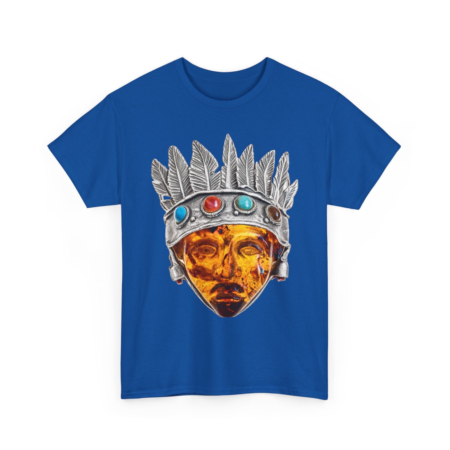 Tribal Crown Mask Tee — Vintage Gemstone Headdress Graphic T-Shirt