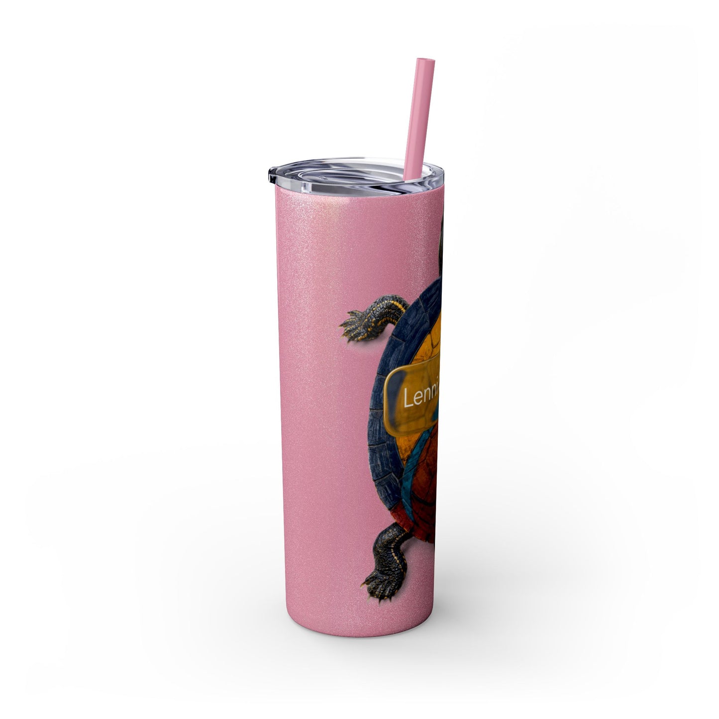 Delaware West Turtle Skinny Tumbler 20oz — Colorful Sea Turtle Travel Cup with Straw