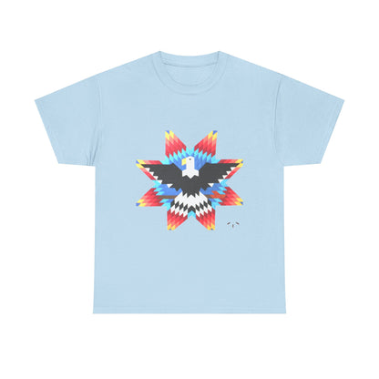 T-Shirt — Colorful Native Star Eagle Graphic Tee (Front Eagle Star, Back Crossed Arrows)