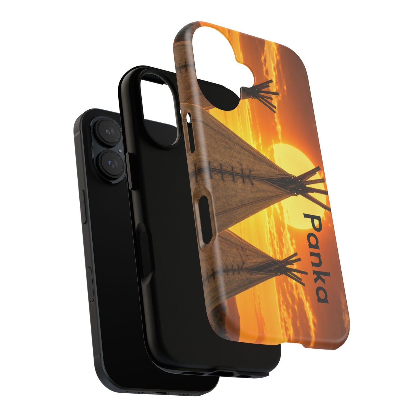 Ponca Sunset Tipi Phone Case — Personalized Native Teepee Landscape