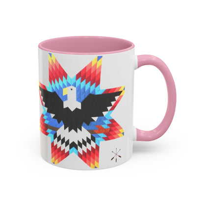 Onci  Eagle Star Ceramic Mug — Colorful Geometric Native-Inspired Coffee Cup (11oz, 15oz)