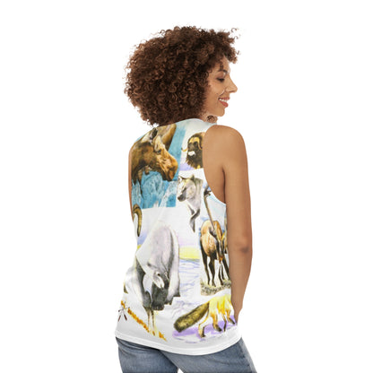 Wildlife Collage Tank Top — Vintage Arctic Animals Print