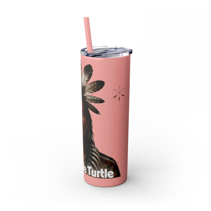 Miami 20oz Skinny Tumbler with Straw — Native Chief Portrait Travel Cup