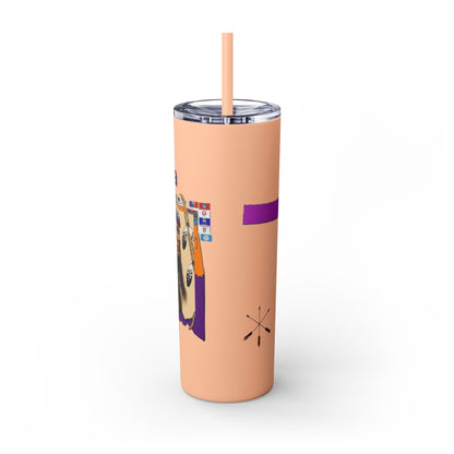 Apache 20oz Skinny Tumbler with Straw — Colorful Retro Design "Naishade"