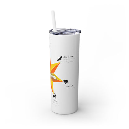Cherokee 20oz Skinny Tumbler - Aniyunwiya Star Design with Straw