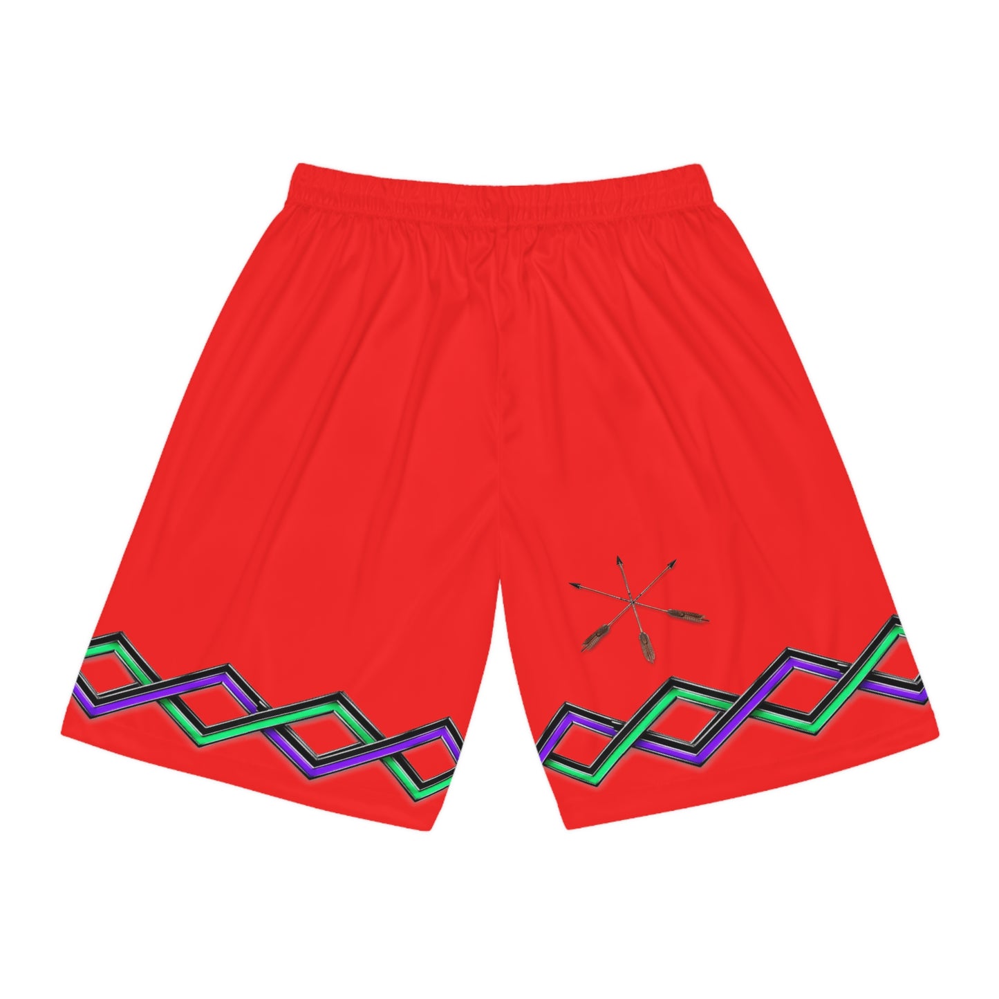 Raccoon Red Lacrosse Basketball Shorts — Blue AOP Athletic Shorts