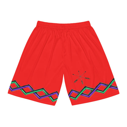 Raccoon Red Lacrosse Basketball Shorts — Blue AOP Athletic Shorts