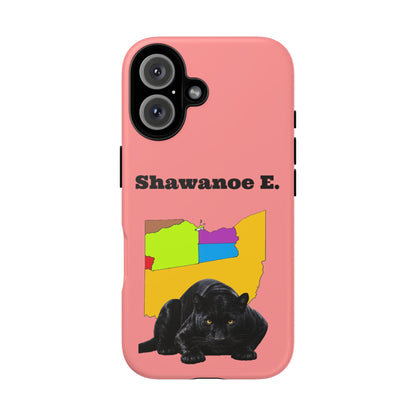 Shawnee E. Personalized Panther  Case — 'Shawanoe E.' Custom Name Red Protective Case