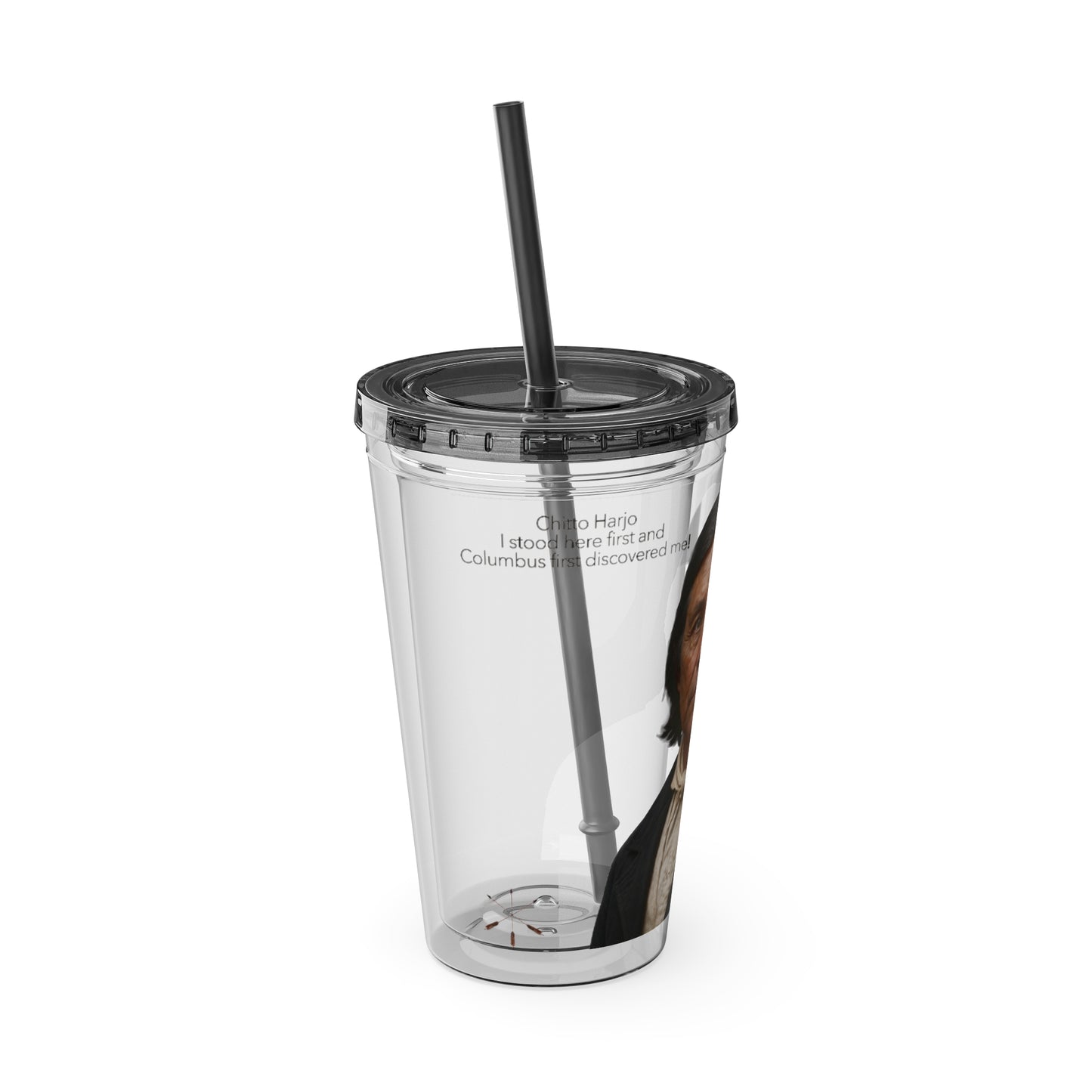 Chitto Harjo 16oz Portrait Tumbler with Straw — Historical Figure Illustration