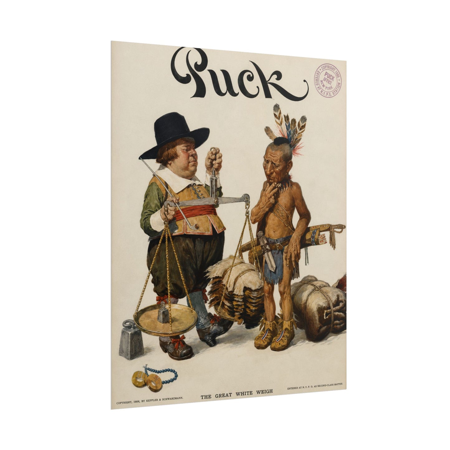 Puck Magazine Cover Rolled Poster - "The Great White Hopes"