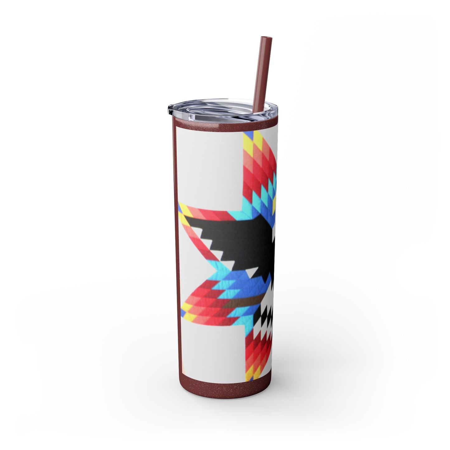 Onci 20oz Skinny Tumbler - Geometric Thunderbird Design, Insulated Travel Cup with Straw