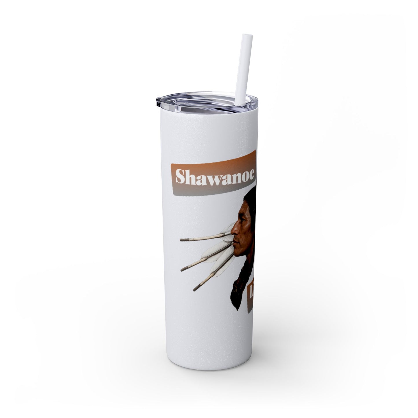 Shawnee Absentee Skinny Tumbler with Straw, 20oz
