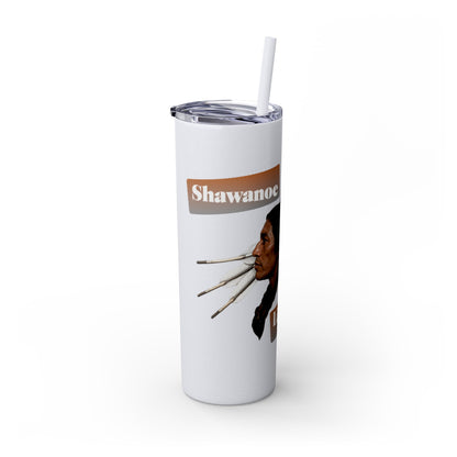Shawnee Absentee Skinny Tumbler with Straw, 20oz