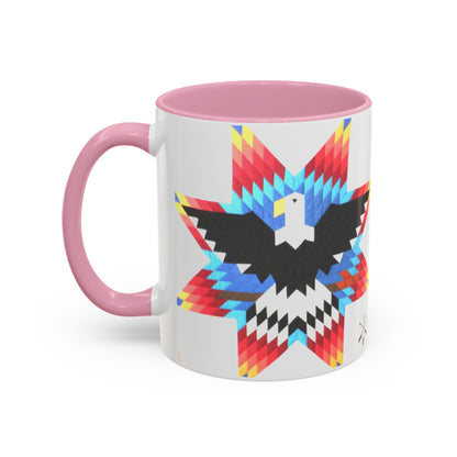 Onci  Eagle Star Ceramic Mug — Colorful Geometric Native-Inspired Coffee Cup (11oz, 15oz)