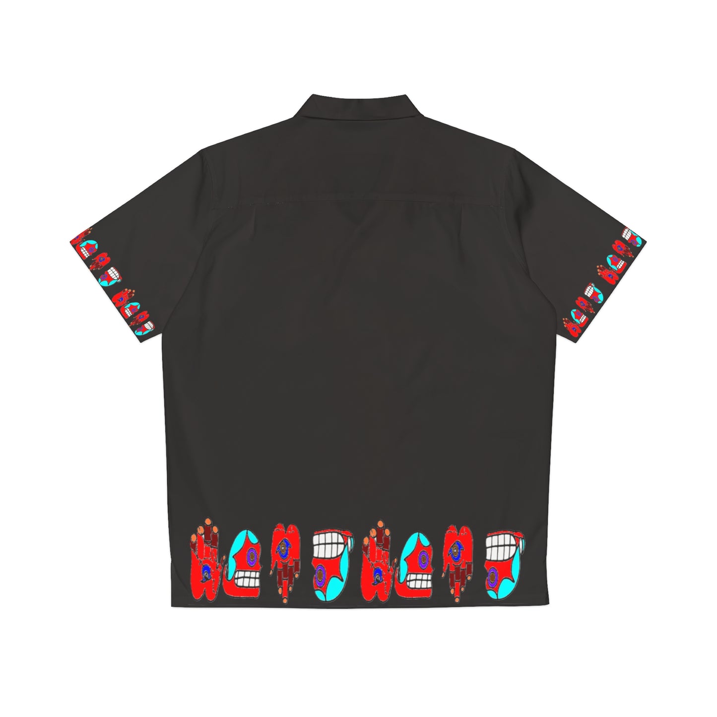 Mound Retro Surf Hawaiian Shirt — Bold Red & Teal Flip-Flop Border