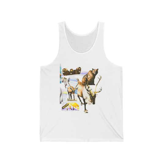 Wildlife Collage Tank Top — Elk, Bear & Arrow Tribal Summer Tee