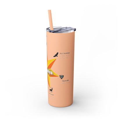 Cherokee 20oz Skinny Tumbler - Aniyunwiya Star Design with Straw