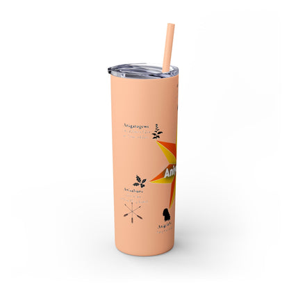 Cherokee 20oz Skinny Tumbler - Aniyunwiya Star Design with Straw