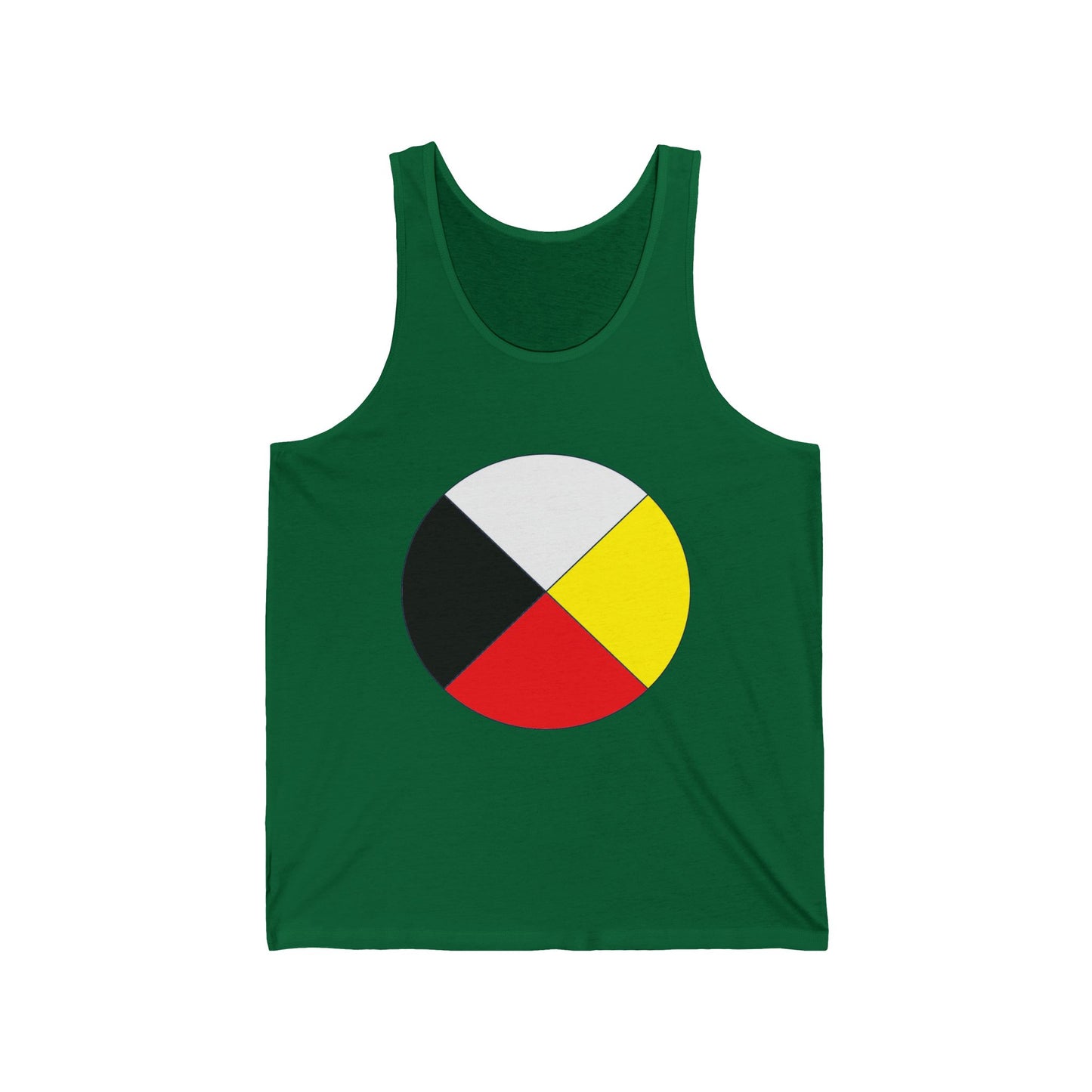 Native Medicine Wheel Tank Top — Four Directions Circle Design with Crossed Arrows