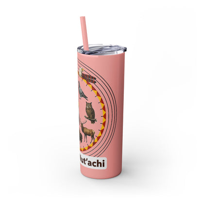 Otoe Missouria Native Animal Medicine Wheel 20oz Skinny Tumbler with Straw