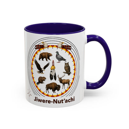 Otoe Missouria Native Animal Circle Mug – 'Jiwere-Nut'achi' Illustrated Coffee Cup (11oz/15oz)