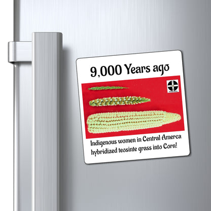 Corn Origins Magnet — “9,000 Years Ago” Teosinte to Corn Educational Refrigerator Magnet