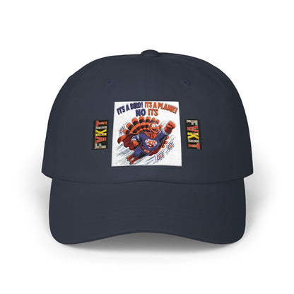 Turkey Dad Cap with Retro Turkey 'It’s A Murder, It’s A Massacre, No It’s' Graphic — Thanksgiving Hat