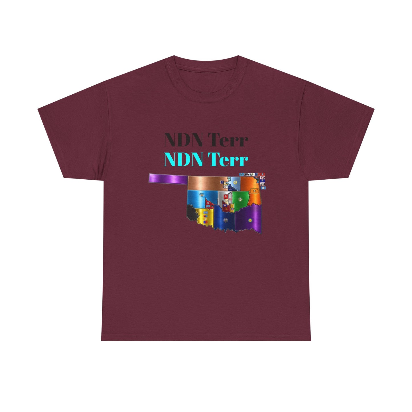 NDN Terr Oklahoma Map Tee — Native Pride Graphic T-Shirt with Arrows