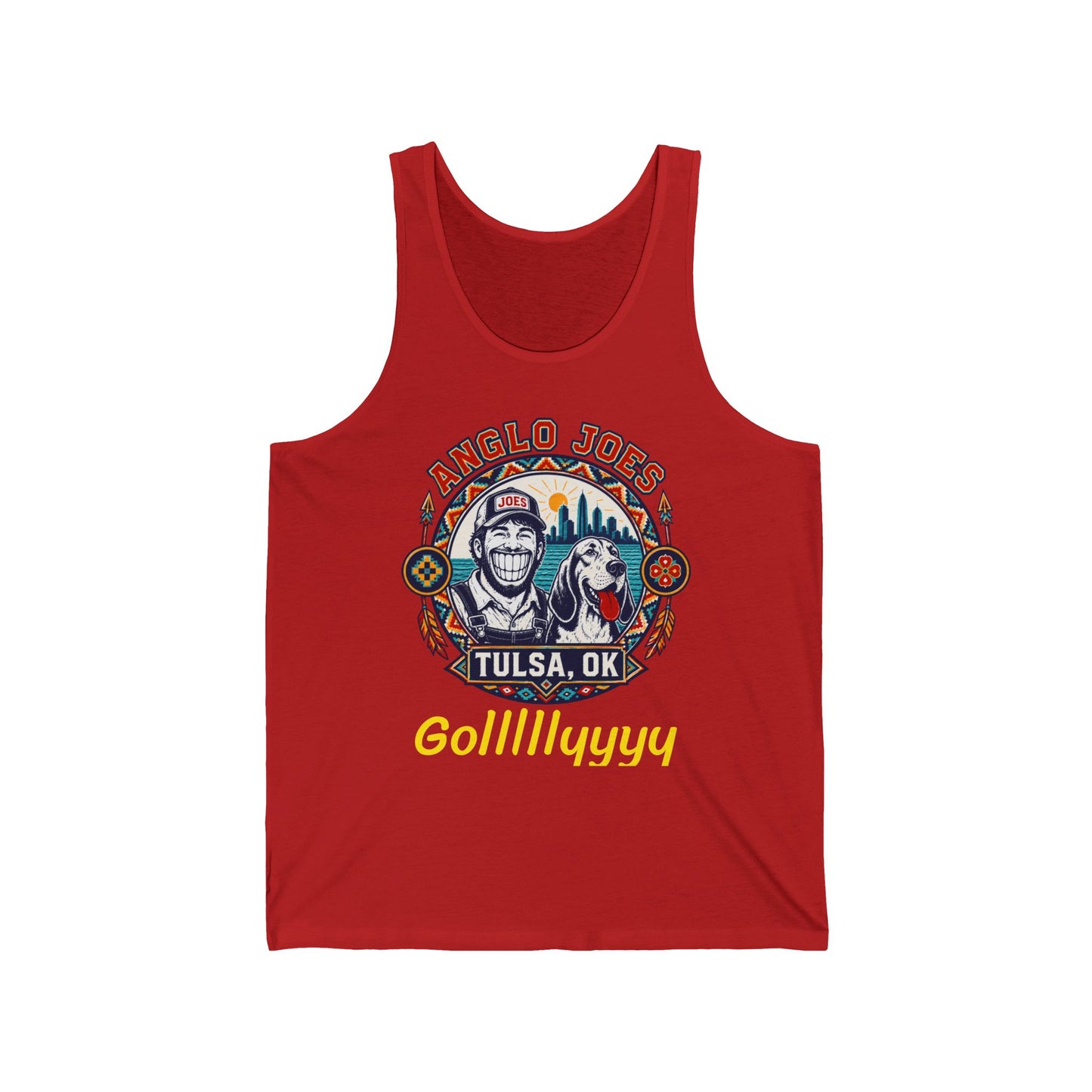 Anglo Joe's Tulsa, OK Fishing Tank Top — 'Gollllllyyyy' Retro Outdoor Tee